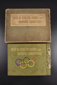 （乙7981）罕见《DATA OF ATHLETIC GAMES AND OLYMPIC CONDITIONS》原盒精装1厚册全 1936年柏林奥运会 第11届夏季奥林匹克运动会 这次奥运会在纳粹德国进行，德国金牌榜上升到第一位，而这届奥运会也成为了希特勒宣传纳粹德国强大实力的一届。中国共派出69名运动员，参加了田径、游泳、举重、拳击、自行车、篮球和足球6个大项的比赛，均未进入复赛资格 1937年