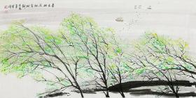 当代画家夏云峰作品江风》138X68厘米， 录入【夏云峰画集】作品，送画册一本