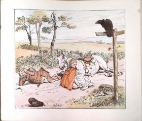 1882 R. Caldecott‘s Second Collection of Pictures & Songs儿童插画经典《伦道夫•凯迪克图画与歌谣二集》珍贵初版本 48幅珂罗版彩绘插画 藏书票