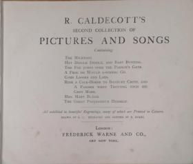 1882 R. Caldecott‘s Second Collection of Pictures & Songs儿童插画经典《伦道夫•凯迪克图画与歌谣二集》珍贵初版本 48幅珂罗版彩绘插画 藏书票