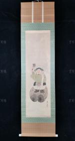 【日本回流】原装旧裱 佚名 水墨画作品一幅（绢本立轴，画芯约3.2平尺 ）HXTX309256