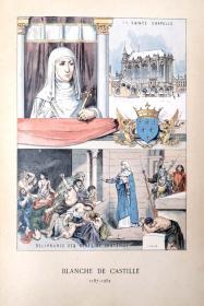 1889 Les Francaises Illustres《法兰西著名妇女传》，法语版，24幅漂亮的整页手工上色钢版画，75幅铜版画、钢版画和木刻版画，大开本