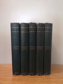 1894 The Heptamaron《七日谈》5卷全，纳瓦拉王后、文艺复兴时期著名的女性皇室文学家Margaret代表作，致敬薄伽丘《十日谈》之作。英国著名动物学家、人类学家Desmond Morris与第六代Ravensworth男爵Gerald Wellesley的藏书，Desmond Morris藏书票，73幅极珍贵原装整页铜版画，150帧精美木刻版画，毛边本