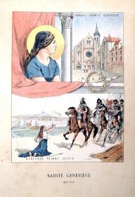 1889 Les Francaises Illustres《法兰西著名妇女传》，法语版，24幅漂亮的整页手工上色钢版画，75幅铜版画、钢版画和木刻版画，大开本