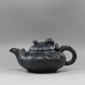 紫砂壶正品全手工老天青泥松鼠葡萄壶茶壶