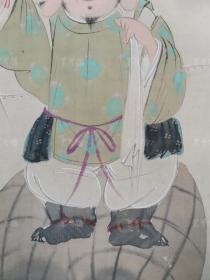 【日本回流】原装旧裱 佚名 水墨画作品一幅（绢本立轴，画芯约3.2平尺 ）HXTX309256