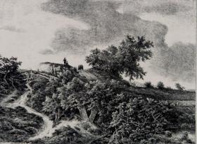 1878年法国艺术系列木刻版画《沙丘》—法国画家“埃米尔·米歇尔(Emile Michel) ”作品 43x30cm