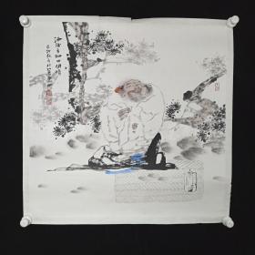 著名画家、解放军艺术学院教授  任惠中 水墨画《酒后方知世间情》一幅（纸本托片，约4.3平尺，钤印：任惠中印、惠人）HXTX310665