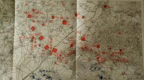 141，日本早期作战地图（中国东北地区第一军诸队之位置）