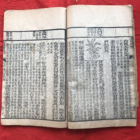 清光绪刻本，版画多幅  善成堂板藏  汪訒菴先生编  《增补图注本草备要》四册四卷全