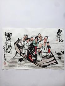 放生记 林泉书画真迹 新文人水墨画