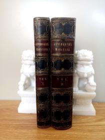 1842 Ainsworth’s Magazine vol 1、2，珍贵创刊号，26幅乔治.克鲁客香克整页钢版画，还有大量木刻版画，品相良好