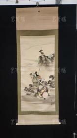 【日本回流】原装旧裱 宝泉 水墨画作品“狩猎图”一幅 （纸本立轴，画心约4.7平尺，钤印：宝泉）HXTX310985