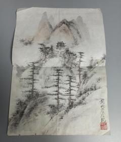 赵桐荫 水墨山水作品 一幅（纸本软片，钤印：赵桐荫）HXTX310261