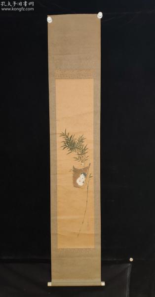 【日本回流】原装旧裱 翠沩 水墨画作品一幅 （纸本立轴，画芯约2.9平尺，钤印： 翠沩画印）HXTX311192